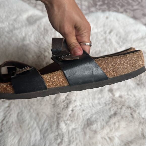 Birkenstock Womens Mayari Sandals Leather Toe‎ Loop Brown Size 37 US 7 Comfort - Picture 5 of 6